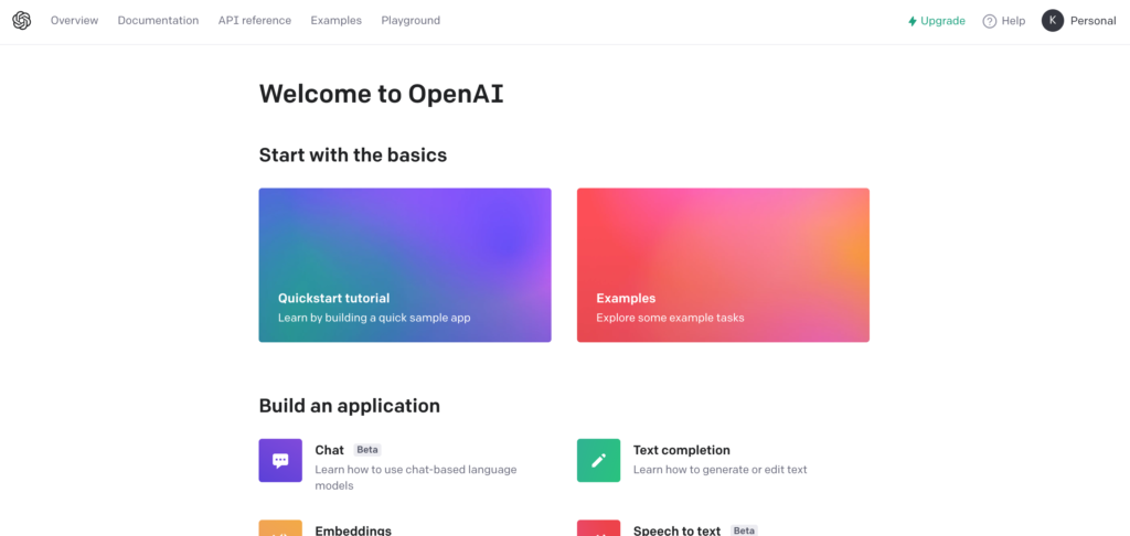 OPEN AIのWEBサイト